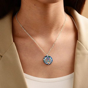 Move on Colorful Crystal Lotus Necklace