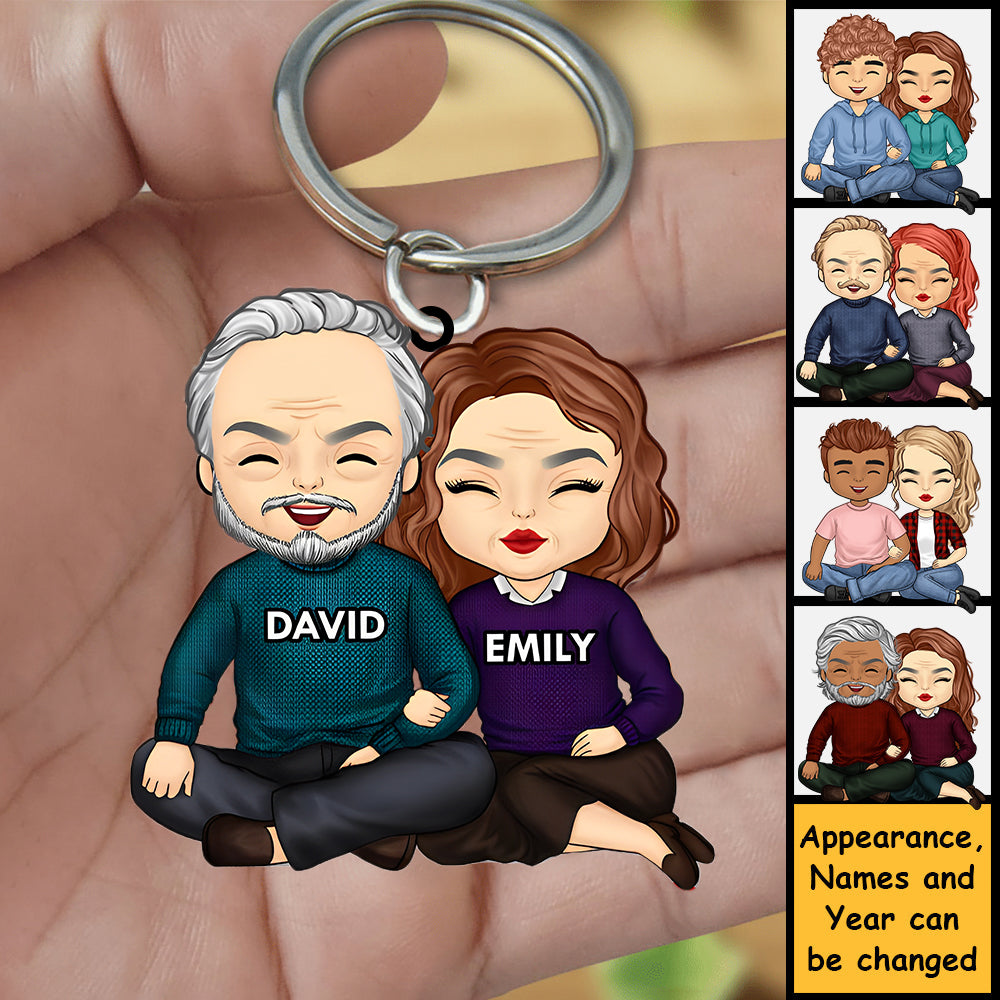 Personalized Couple Acrylic Keychain- Gift For Couple, Anniversary, Engagement, Wedding, Marriage Gift