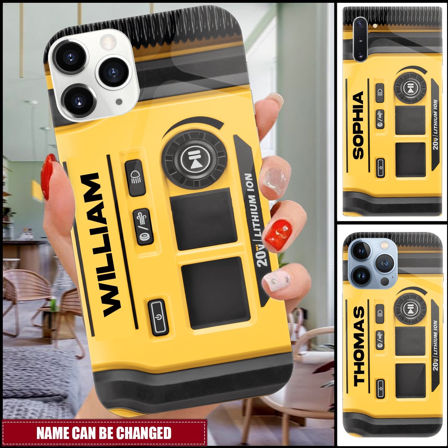 Personalized Power Tools Glass Phone Case - Y