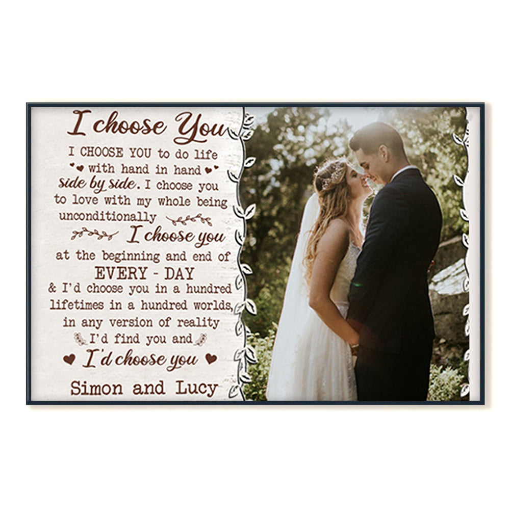 I Choose You Custom Photo Canvas Poster Gift For Couple