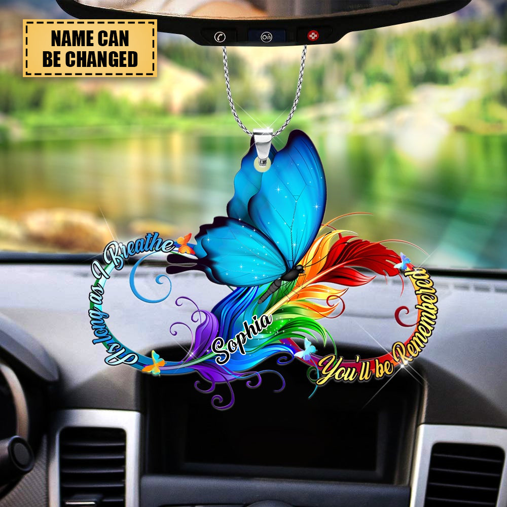 Rainbow As long as I breathe you will be remembered -Two sides Ornament