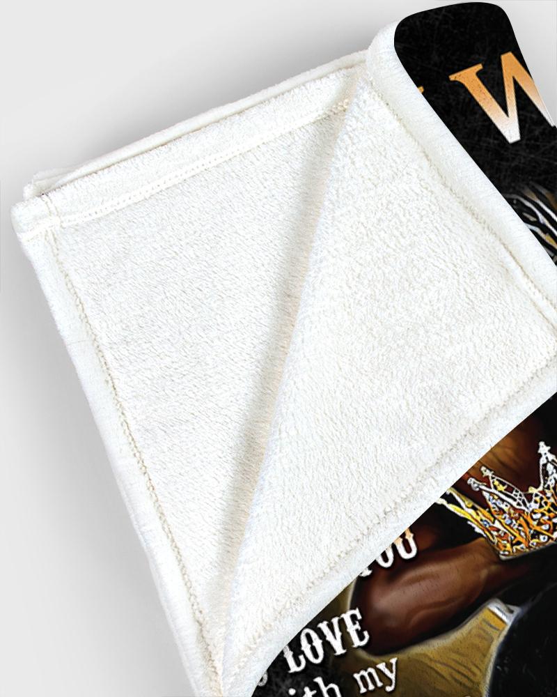 Custom Blanket Gift For Wife - Personalized Gifts For Wife - I Choose You To Do Life With Hand In Hand Black Couple Blanket