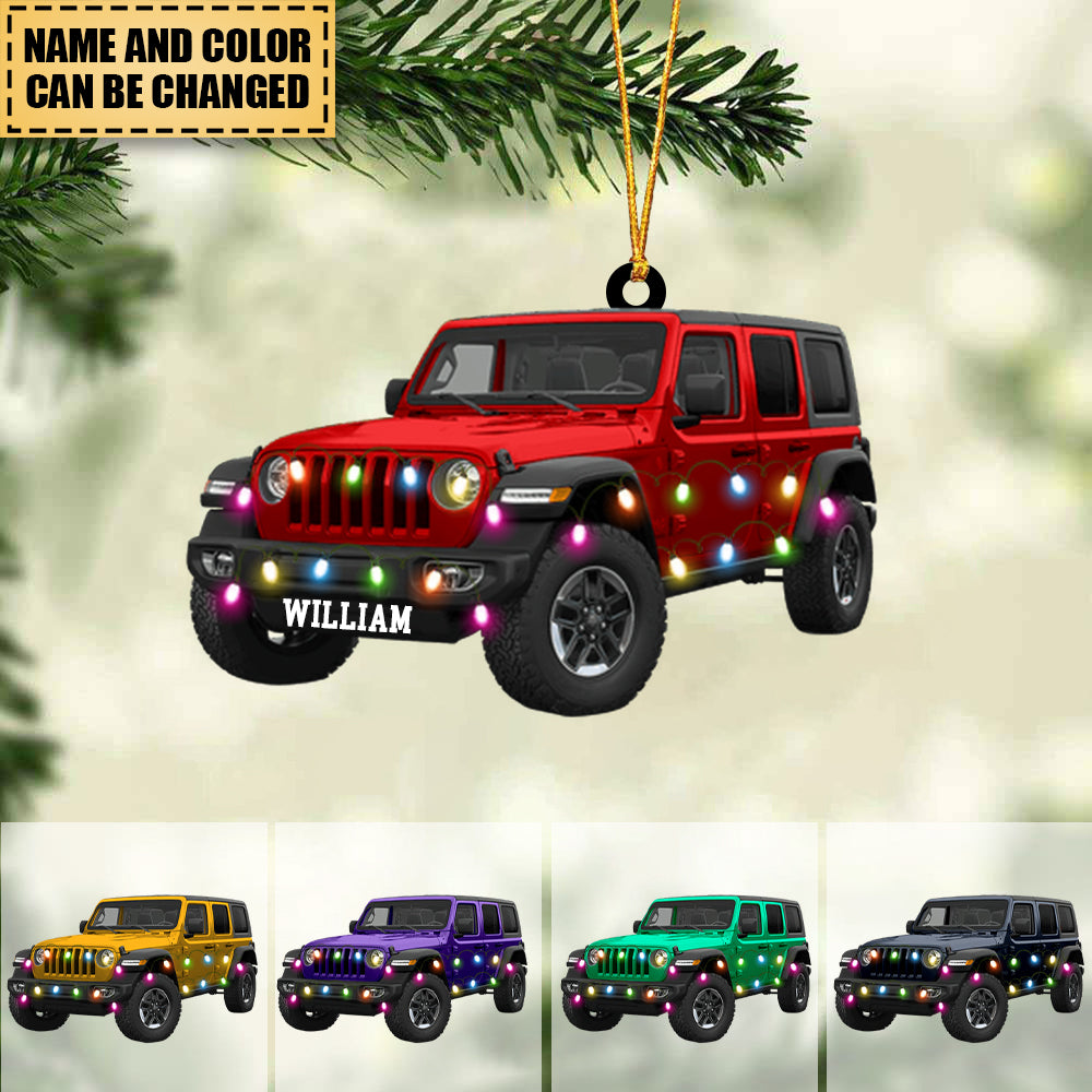 Personalized Off-Road Car Journey Acrylic Christmas Ornament