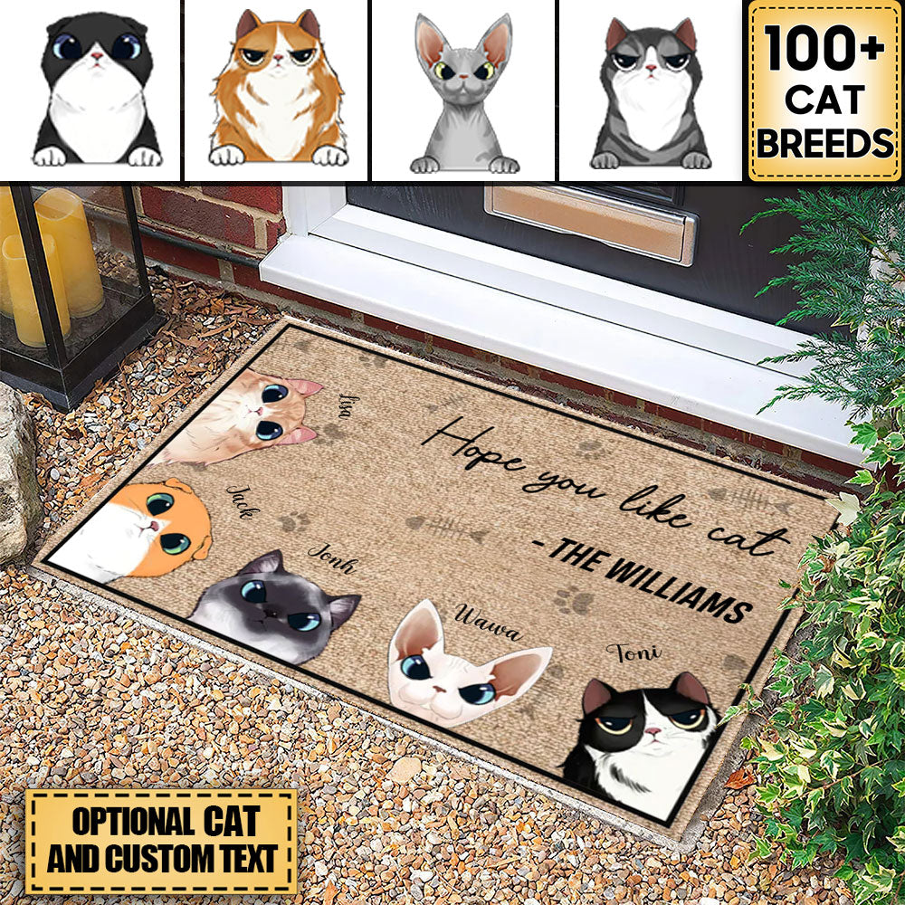 Hope You Like Cats - Personalized Doormat