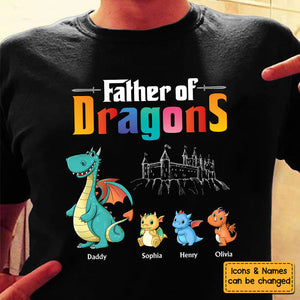 Father Of Dragons Personalized Custom Unisex T-shirt - Father's Day, Birthday Gift For Dad