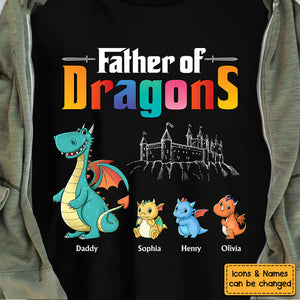 Father Of Dragons Personalized Custom Unisex T-shirt - Father's Day, Birthday Gift For Dad