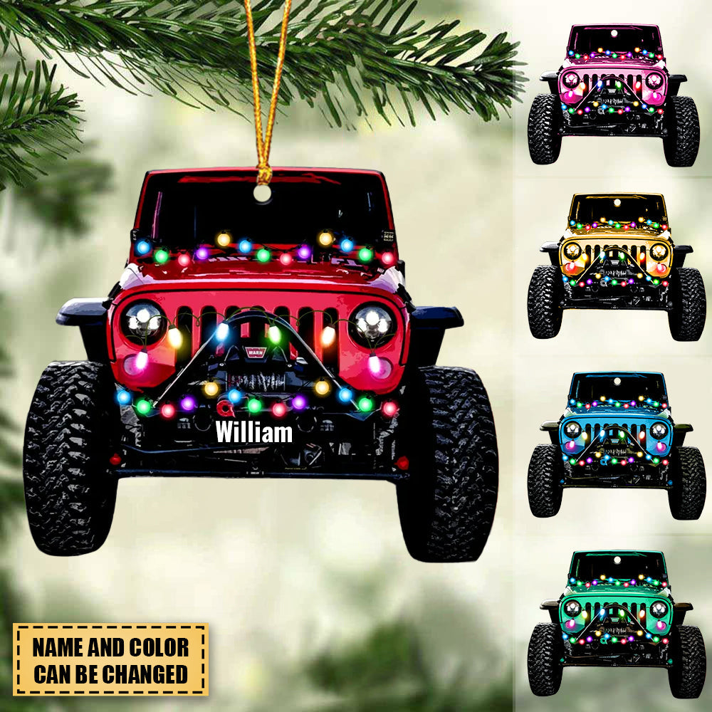 OFF-ROAD CAR  PERSONALIZED ARCYLIC ORNAMENT WITH CHRISTMAS LIGHT