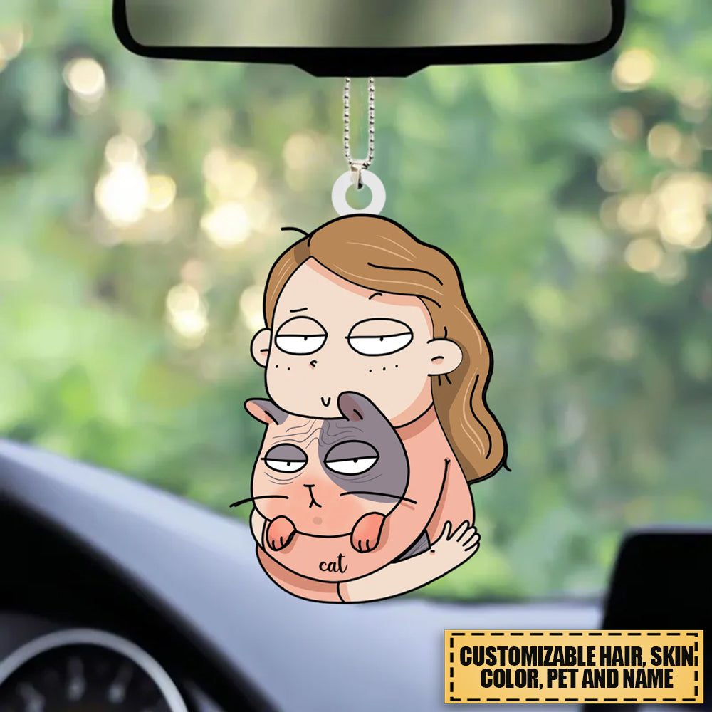 Personalized Car Hanging Ornament, Cat MomCar Hanging Ornament