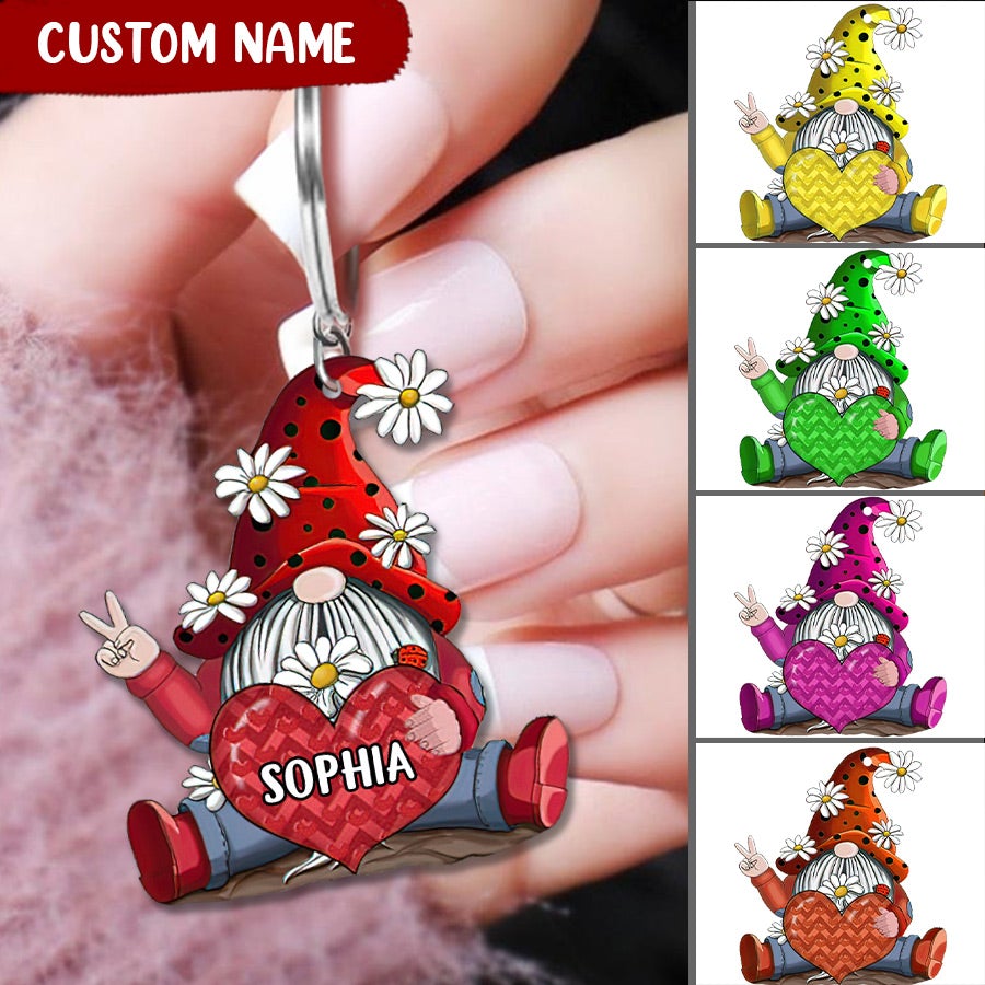 Dwarf With Heart Custom Name Keychain Personalized Gift For Lovers