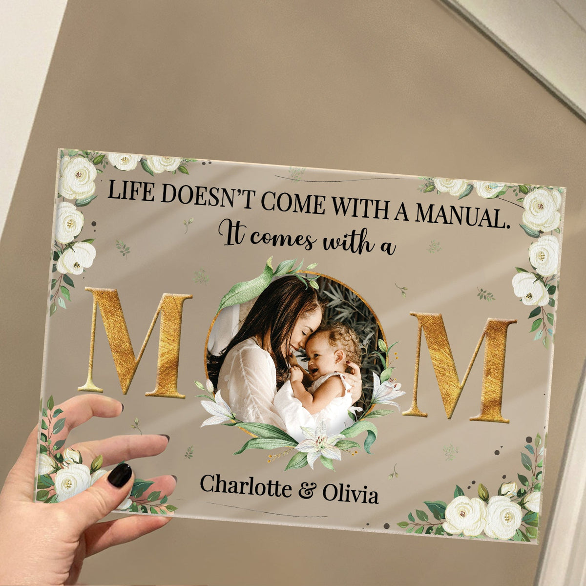 Custom Photo It Comes With A Mom - Mother Gift - Personalized Custom Horizontal Rectangle Acrylic Plaque