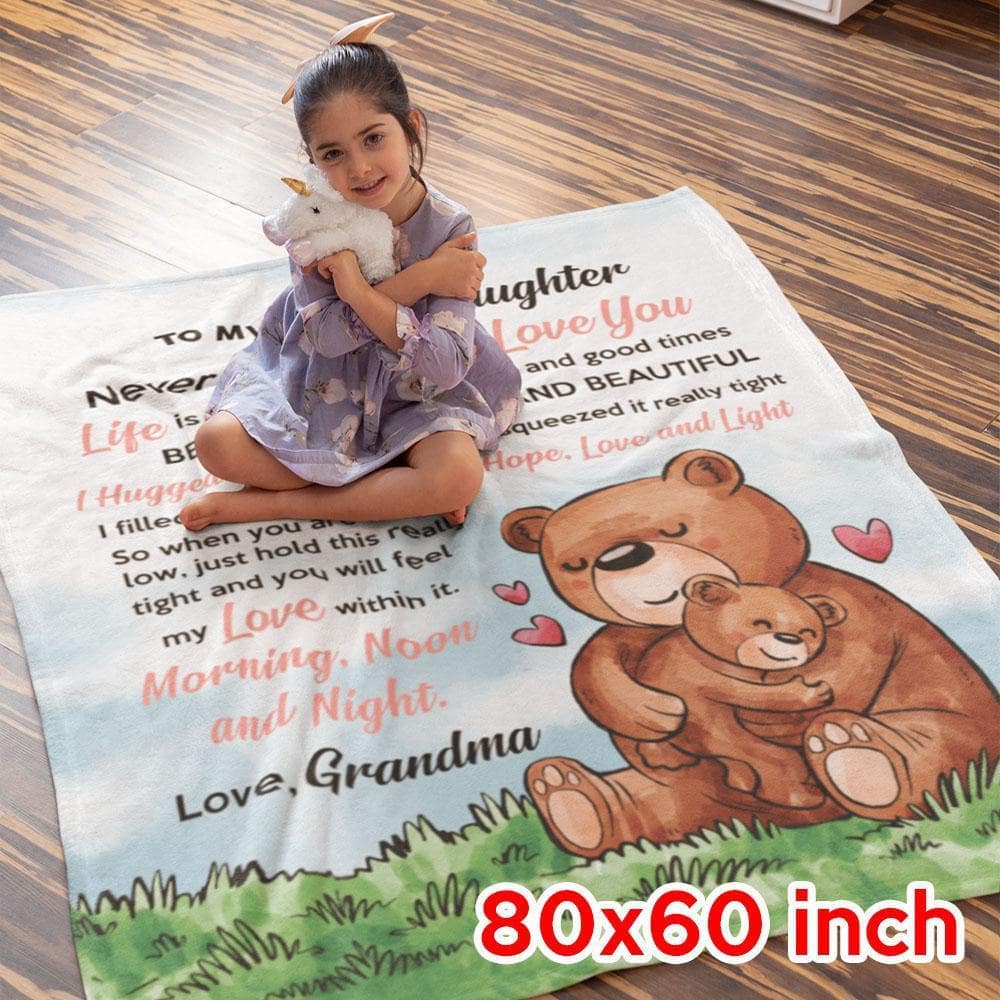 Personalized Granddaughter/Grandson Blanket - Bear Hug