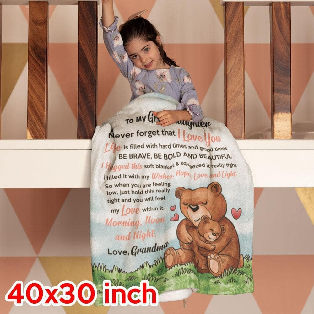 Personalized Granddaughter/Grandson Blanket - Bear Hug