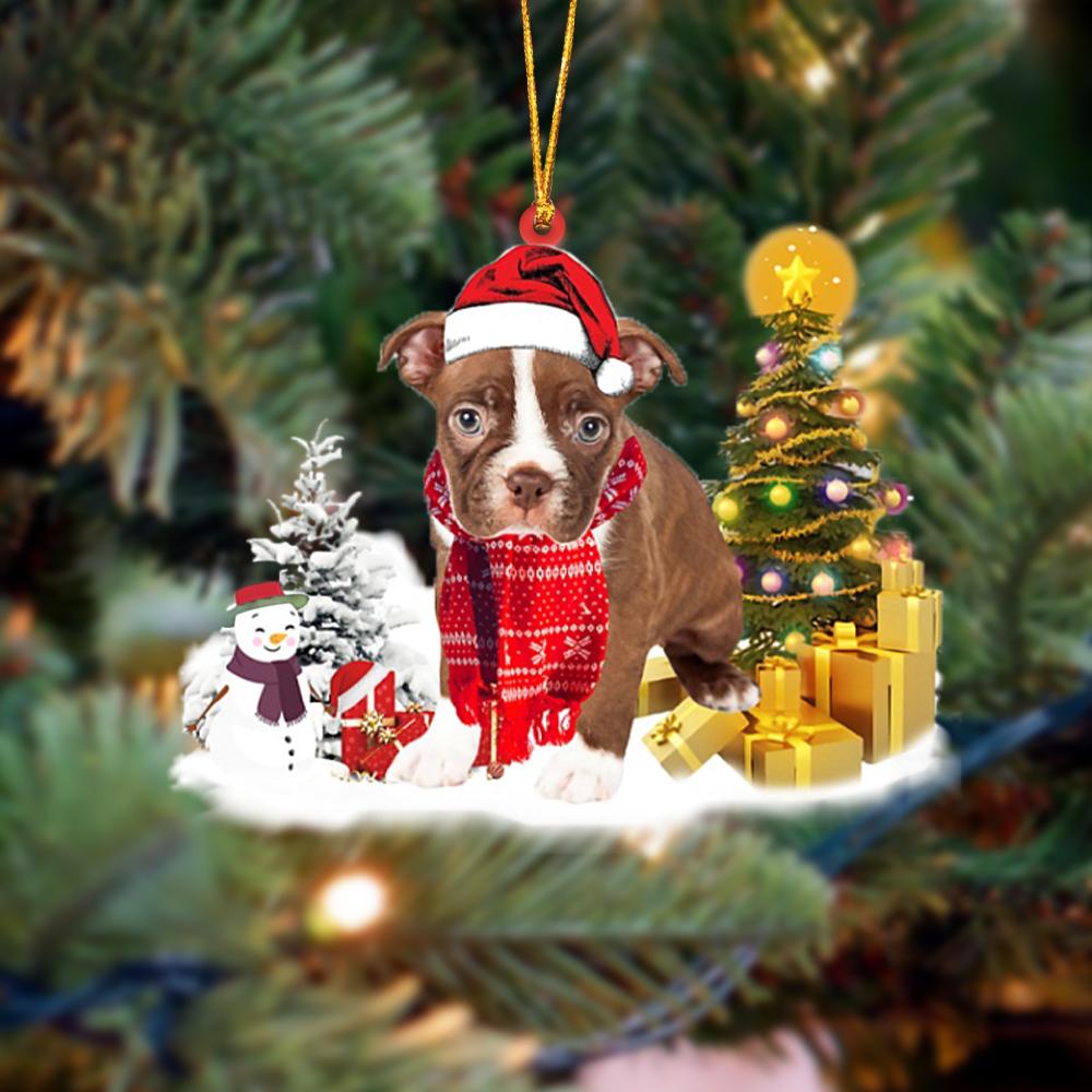 Boston Terrier Christmas Ornament