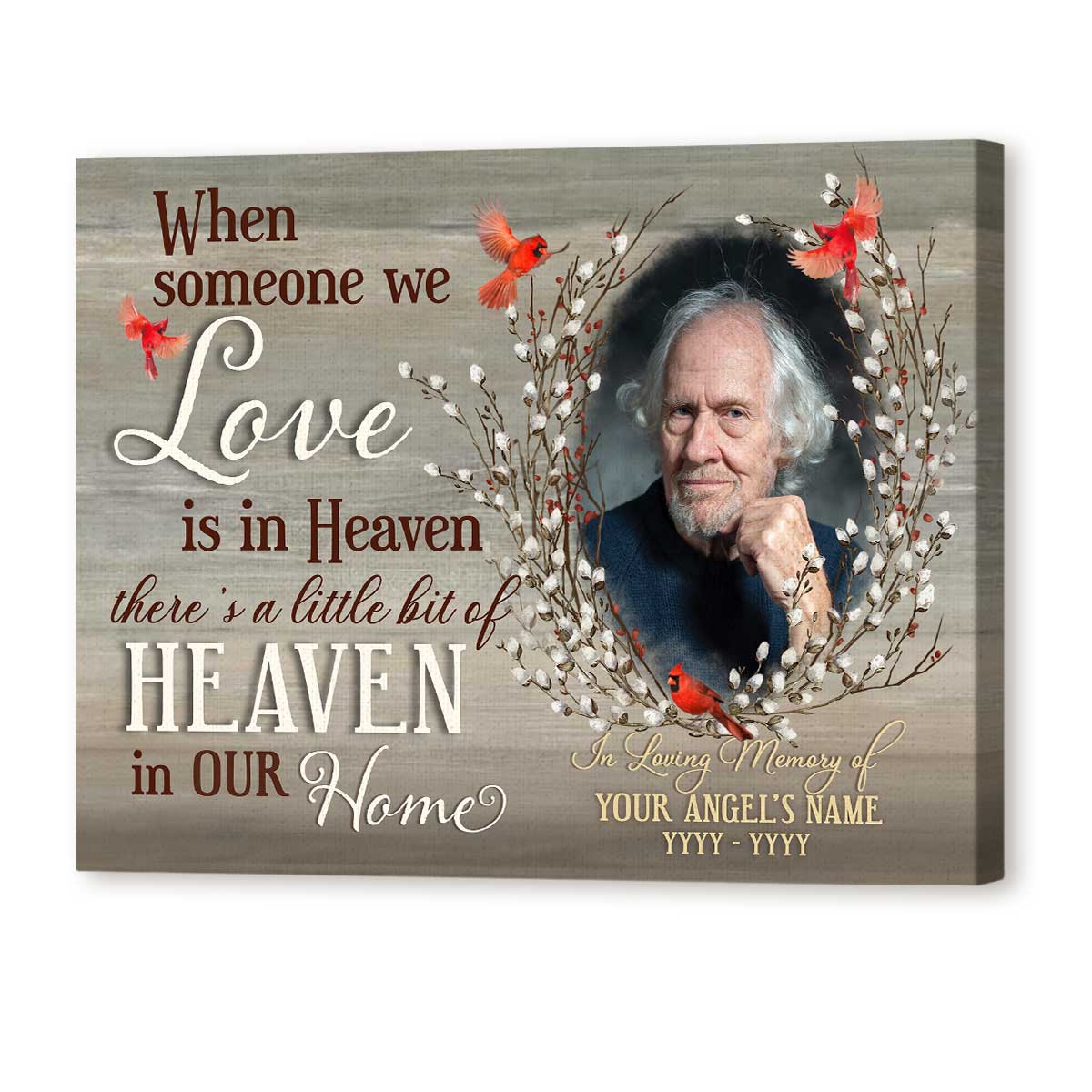 Custom Memorial Photo Gift, Sympathy Gift Ideas, There's a Little Bit Of Heaven in Our Home