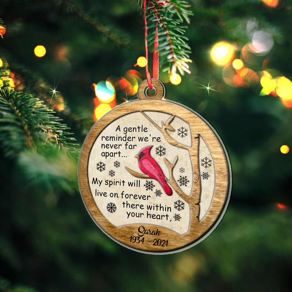 Personalized Red Cardinal Memorial Ornament Custom Shaped Ornament
