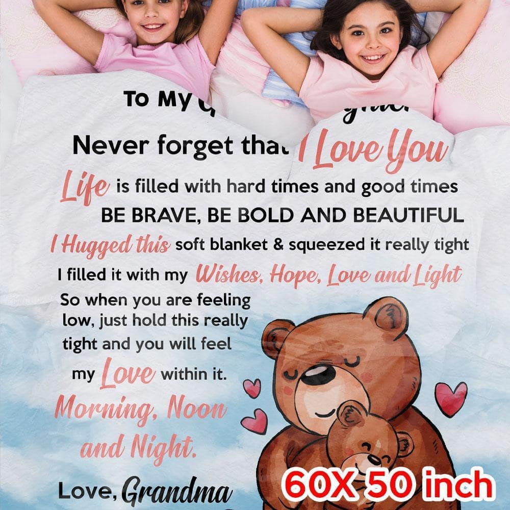 Personalized Granddaughter/Grandson Blanket - Bear Hug