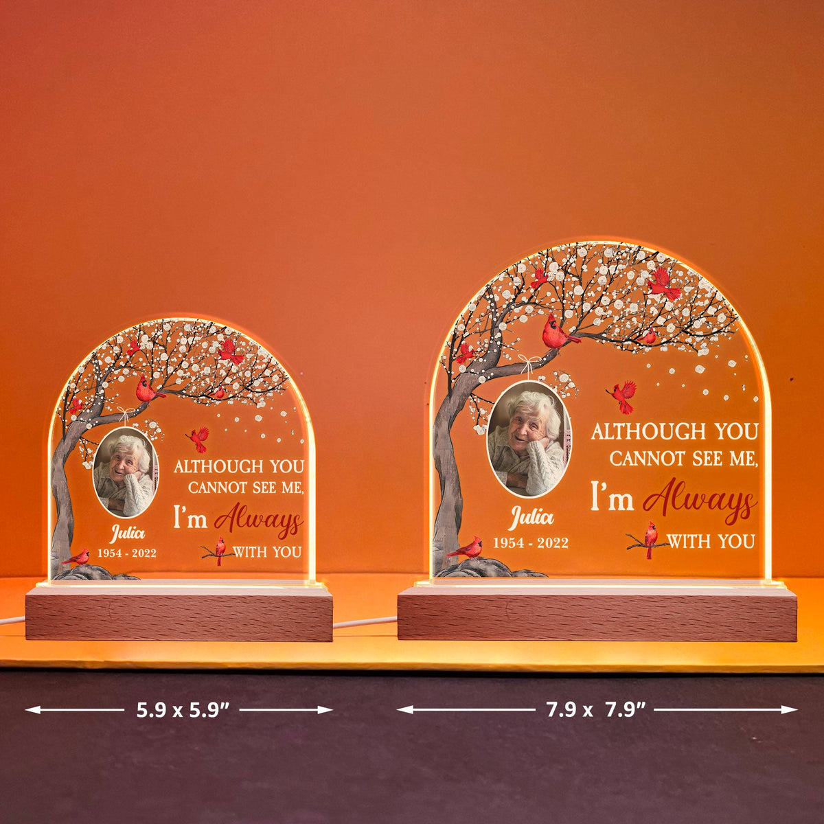 I Am Always With You - Personalized 3D LED Light Wooden Base - Memorial, Loving Gift For Family With Loss Ones, Husband & Wife, Grandparents, Siblings