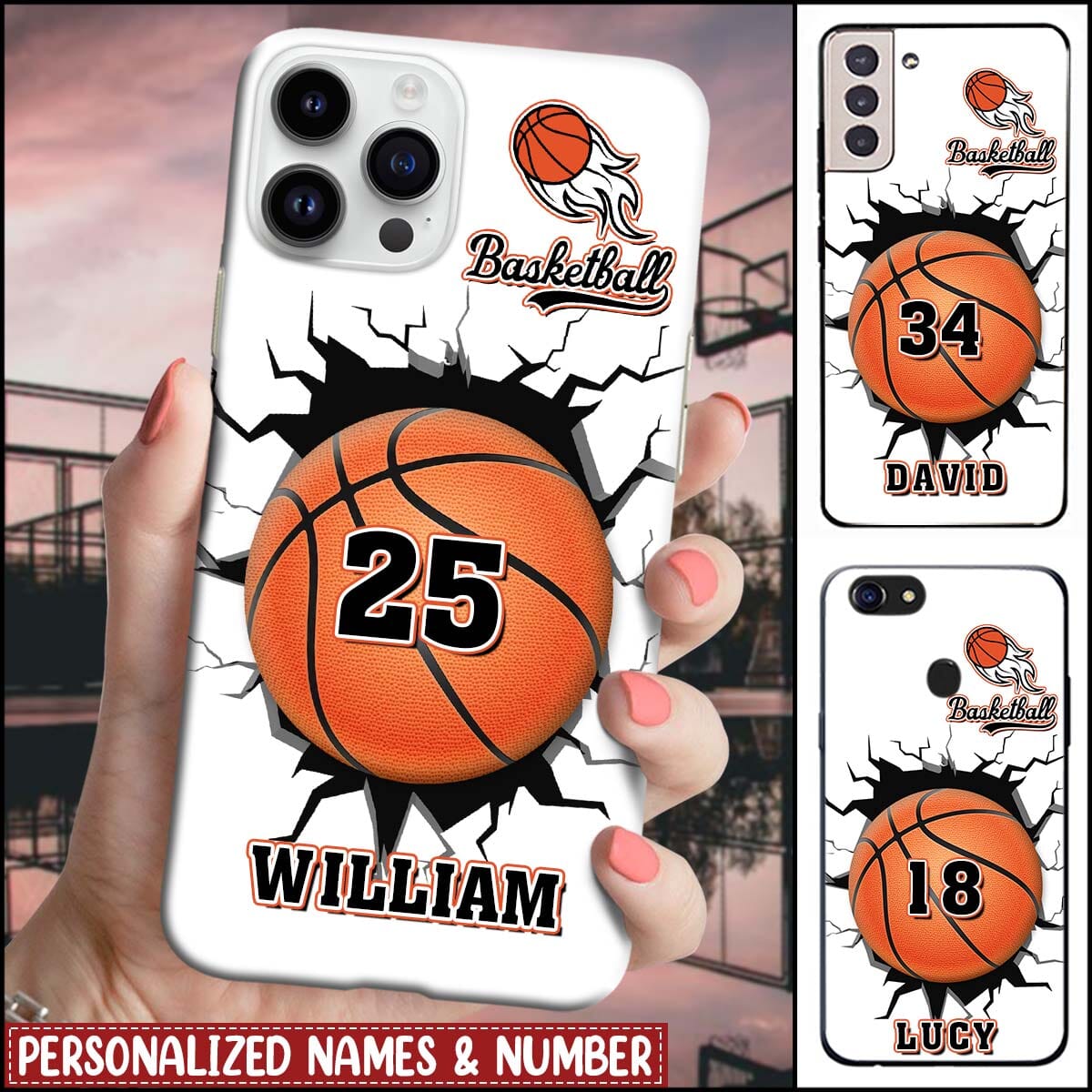 Crack Basketball, Love Basketball Personalized Glass Phone Case