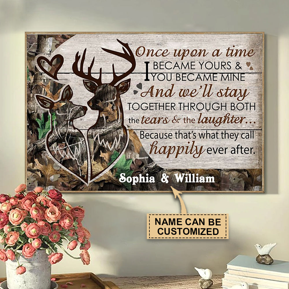 Personalized Deer Couple Camo Once Upon A Time Poster