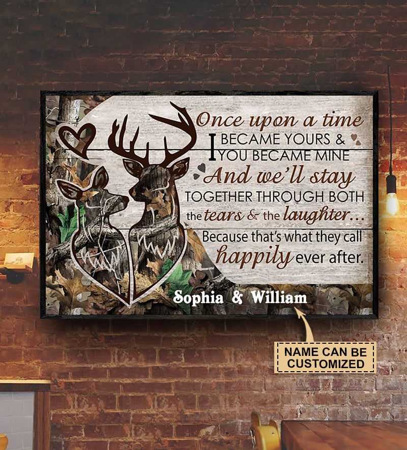 Personalized Deer Couple Camo Once Upon A Time Poster