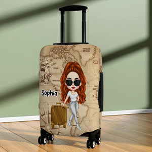 Personalized Just a Girl Who Loves Traveling Luggage Cover, Gift For Her,Gift For Woman