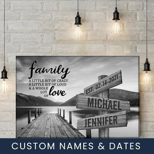 River Pier A Little Whole Lot of Love Multi-Names Premium Canvas Poster