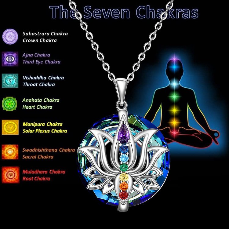 Move on Colorful Crystal Lotus Necklace