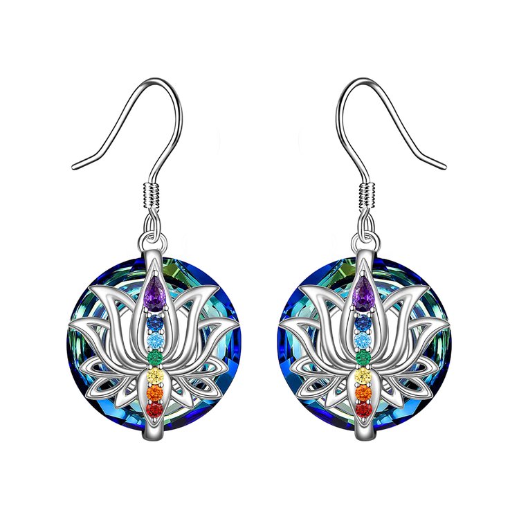 Move on Colorful Crystal Lotus Necklace
