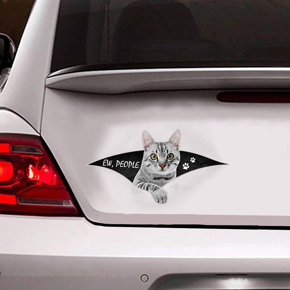 Cat Ew people torn hole Sticker Gift for you, gift for her, gift for him, gift for Cat lover