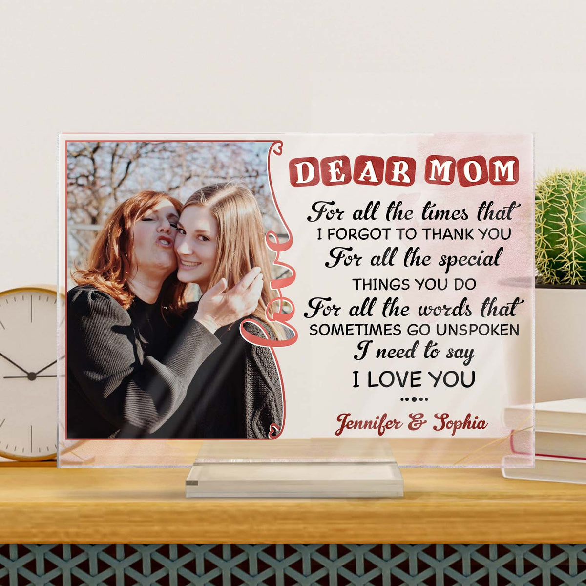 Custom Photo For All The Times I Need To Say Thank You Mom - Birthday, Loving Gift For Mother - Personalized Custom Horizontal Rectangle Acrylic Plaque
