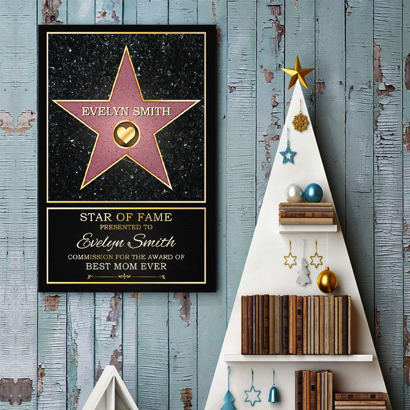 Star Of Fame, Best Mom/Dad Of The Year - Family Personalized Custom Vertical Poster - Mother's Day,Father's Day, Birthday Gift For Mom/Dad