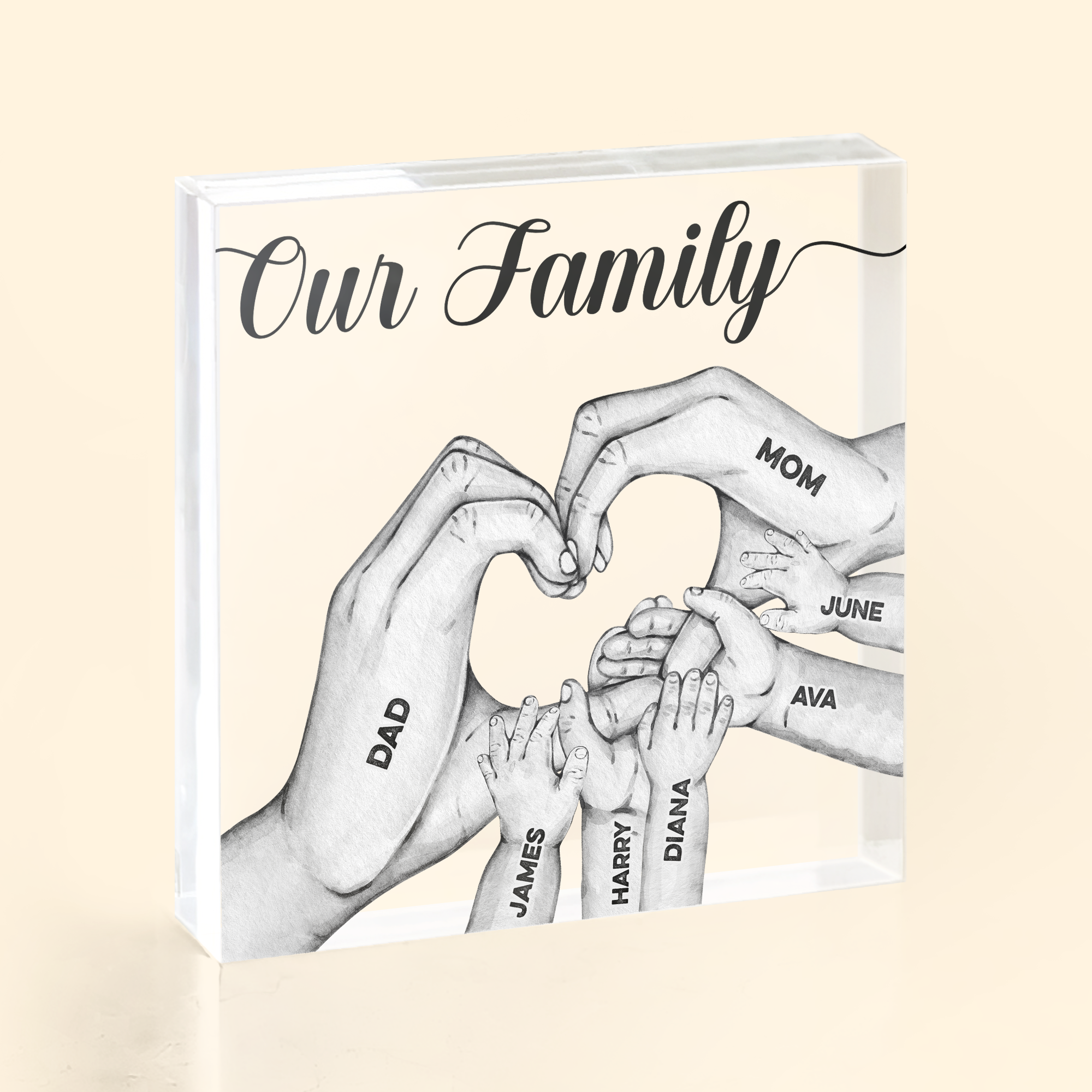 This Is Our Family - Personalized Custom Square-Shaped Acrylic Plaque