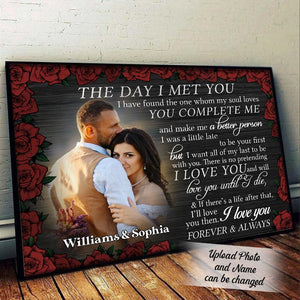 Best Valentine Gift For Girlfriend, The Day I Met You Custom Photo Canvas Gift For Couple