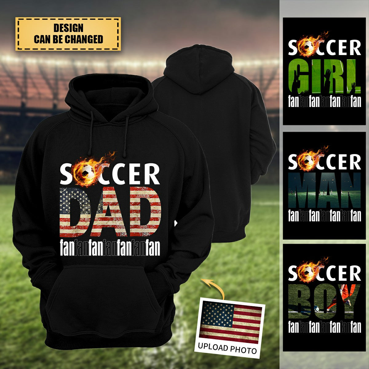Personalized Hoodie Soccer Fan Sweatshirt