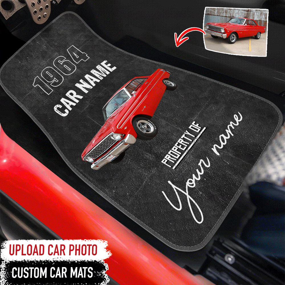 Car mats Personalized Gift, Upload car photos, Customize background, your name, car name & year