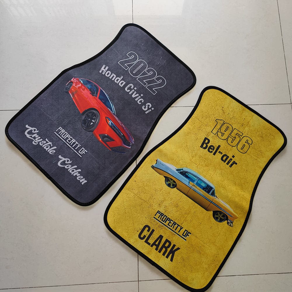 Car mats Personalized Gift, Upload car photos, Customize background, your name, car name & year