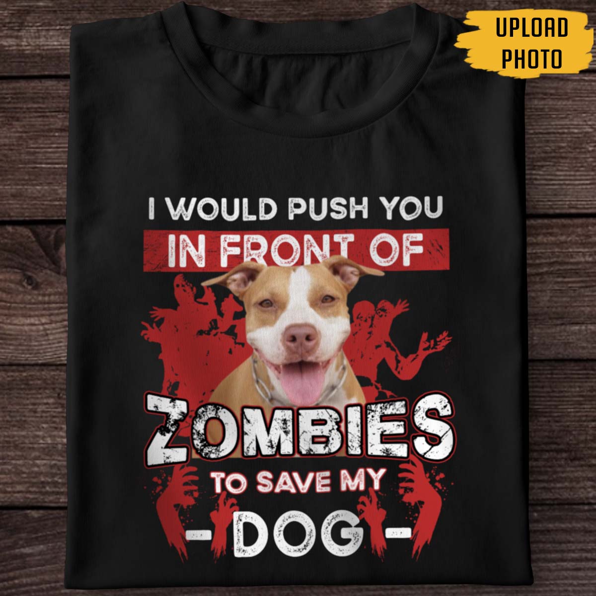 I Would Push You Zombies Save My Dog Cat Halloween Shirt