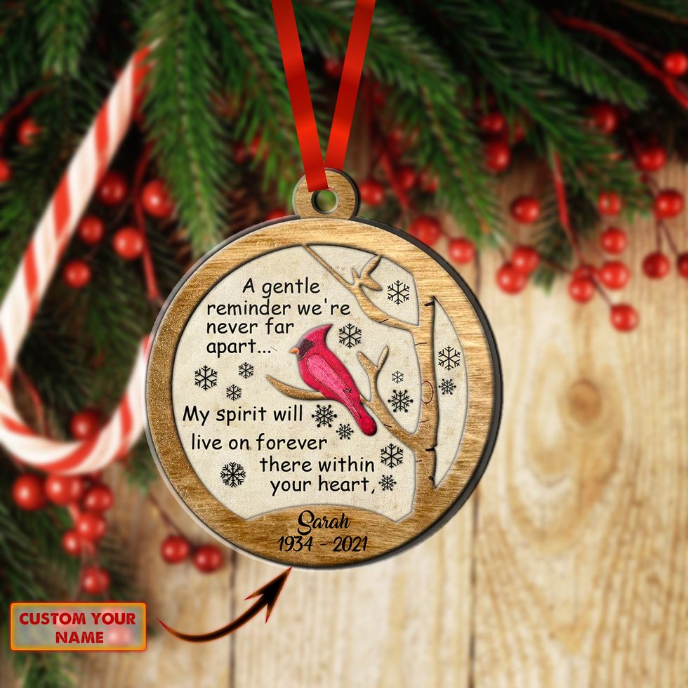 Personalized Red Cardinal Memorial Ornament Custom Shaped Ornament