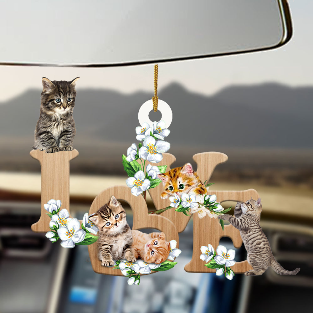Cat love flowers cat lover cat moms ornament