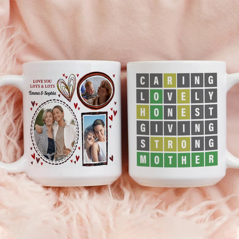 Love You Lots & Lots Custom Wordle Family Mug, Gift For Family