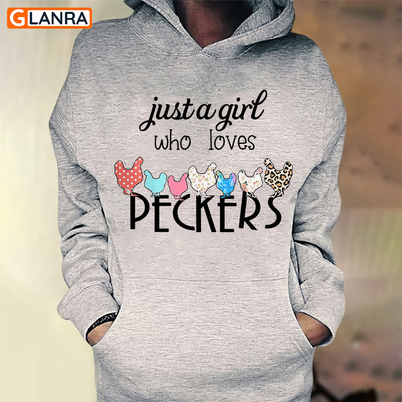 Just A Girl Who Love Peckers Shirt, Chicken Shirt, Chicken Pecker Shirt, Chicken Lover Shirt, T-Shirt, Tee, Hoodie, Unisex, Sweater, Sweatshirt