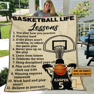 Basketball Lesson Blanket - Personalized Work Hard