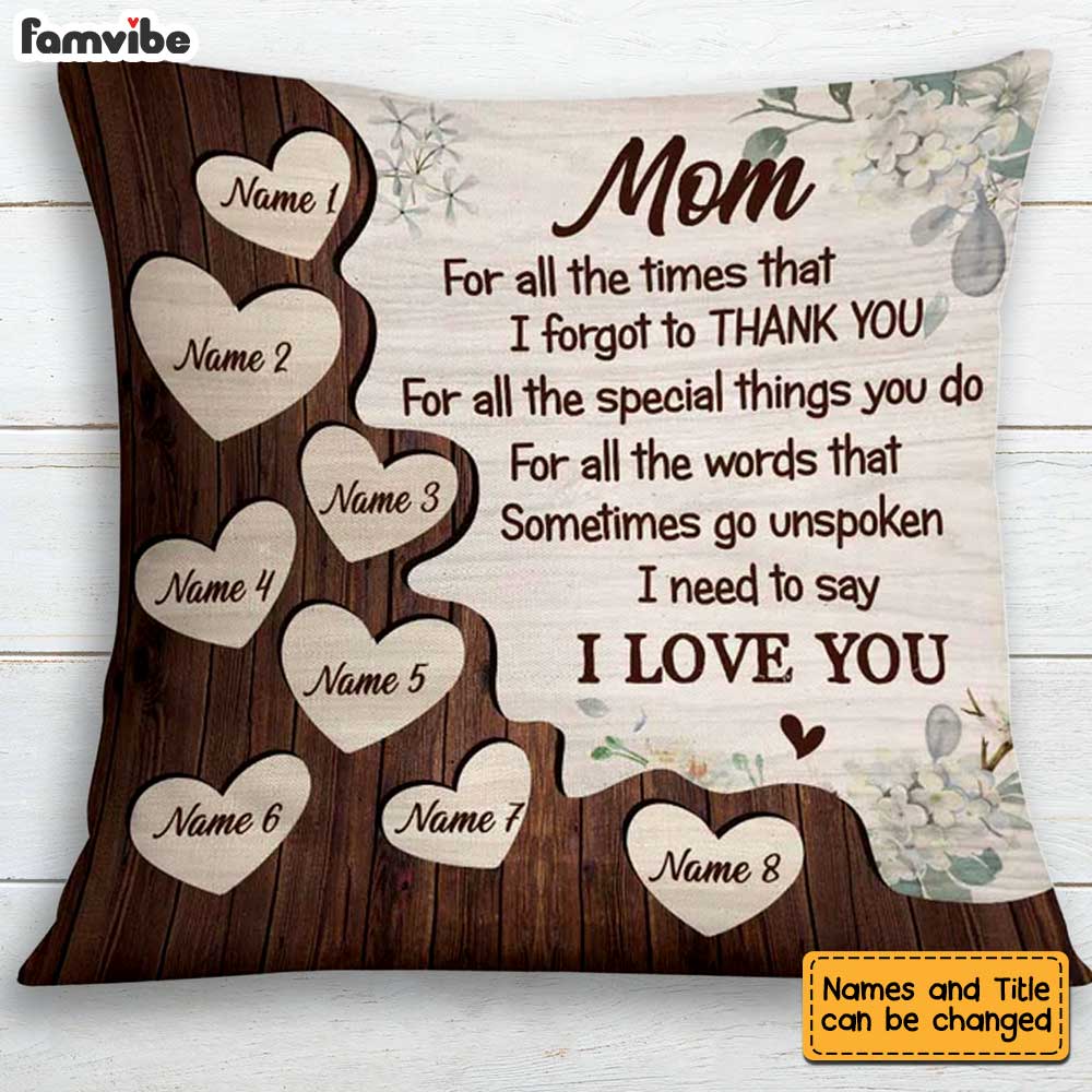 Personalized Mom Grandma Pillow